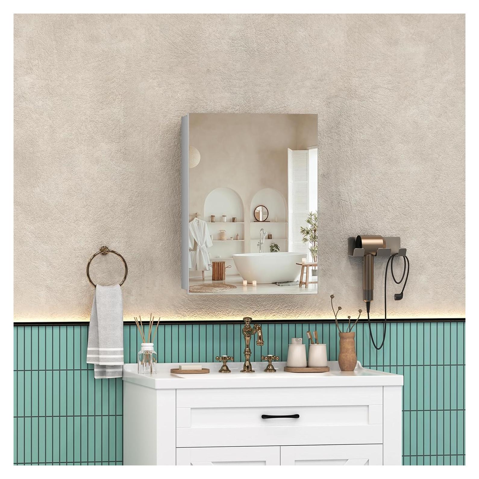 Gabinete de Medicina Umeiga con Espejo 45.72x35.56cm Plata