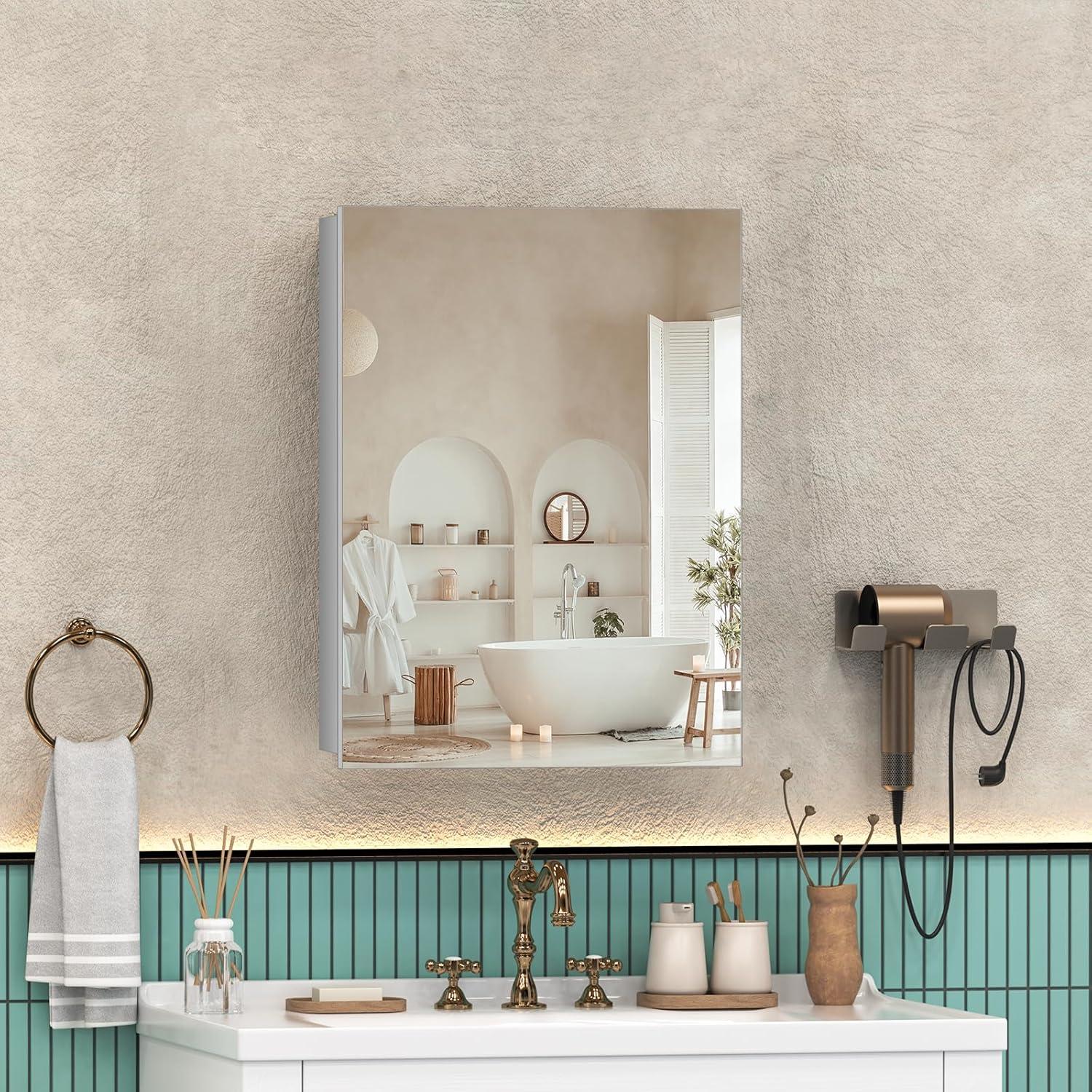 Gabinete de Medicina Umeiga con Espejo 45.72x35.56cm Plata