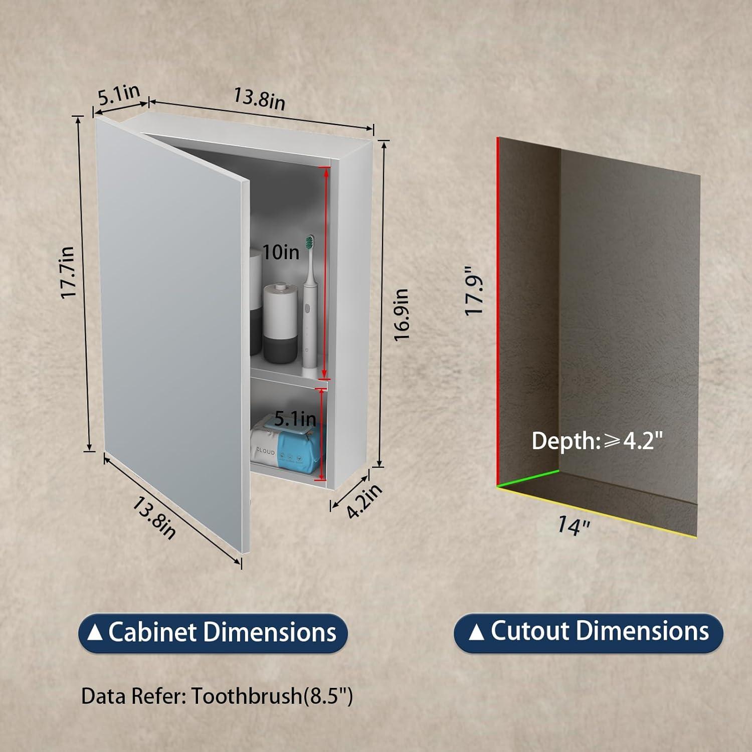 Gabinete de Medicina Umeiga con Espejo 45.72x35.56cm Plata