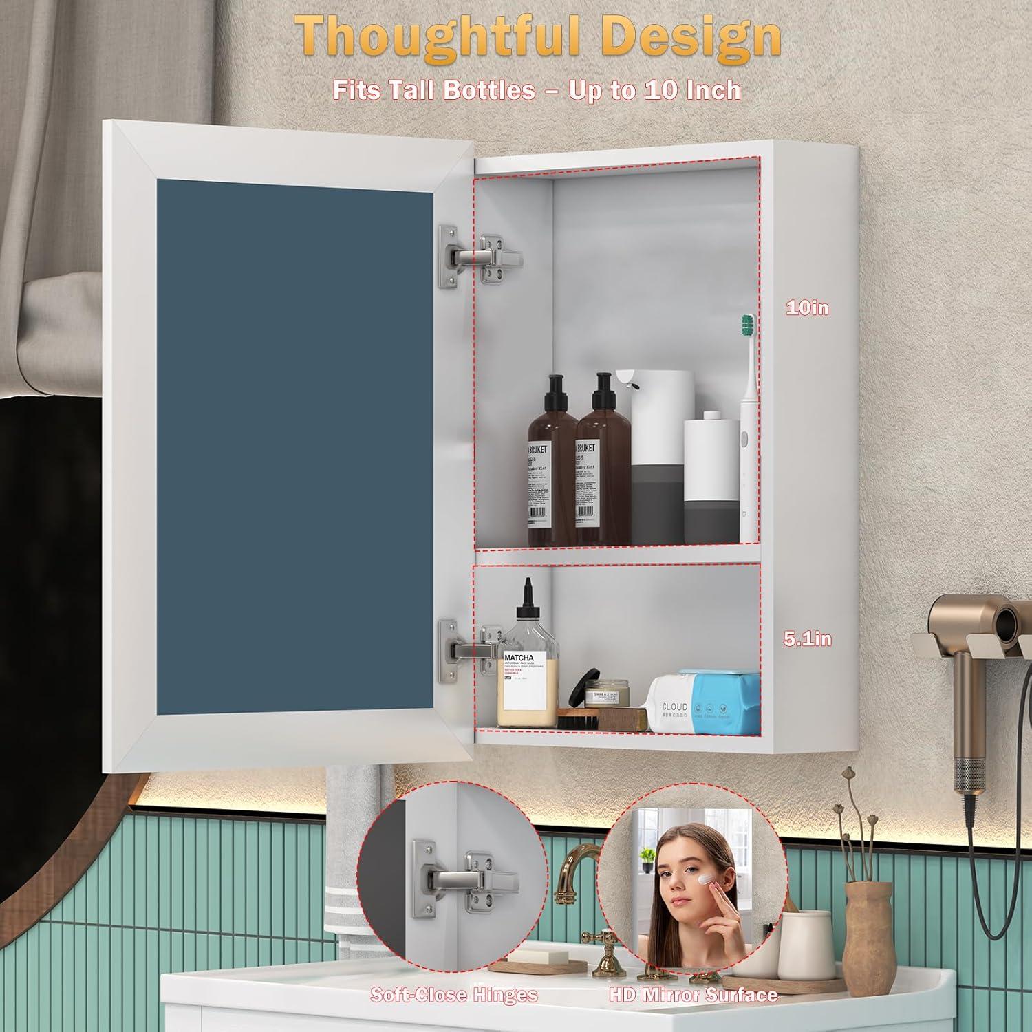 Gabinete de Medicina Umeiga con Espejo 45.72x35.56cm Plata