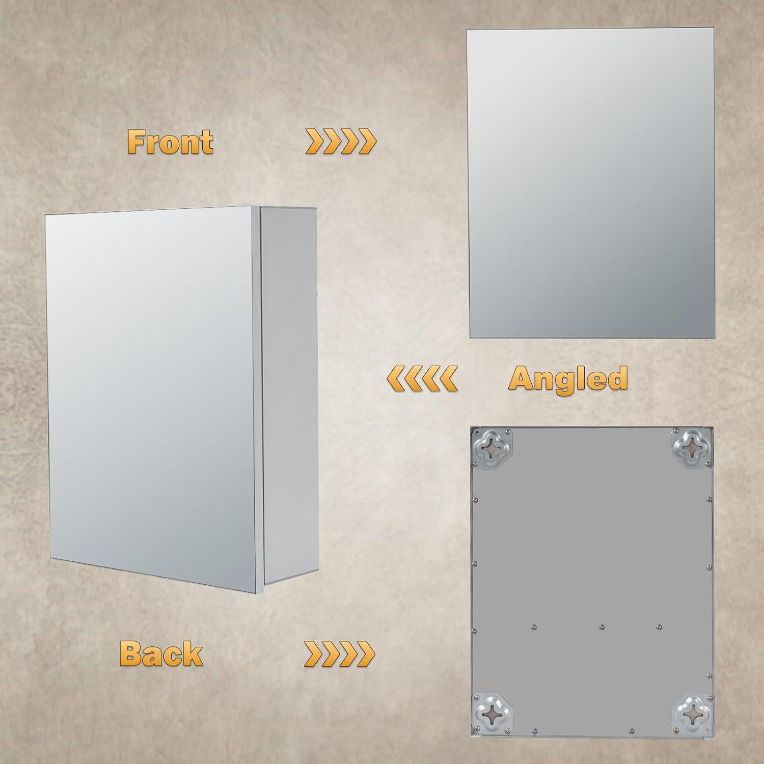 Gabinete de Medicina Umeiga con Espejo 45.72x35.56cm Plata