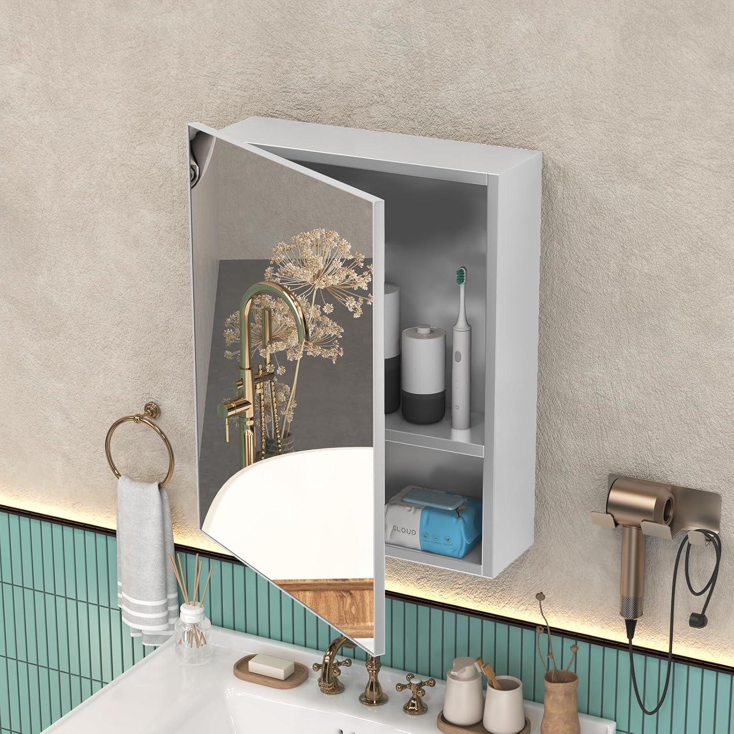 Gabinete de Medicina Umeiga con Espejo 45.72x35.56cm Plata