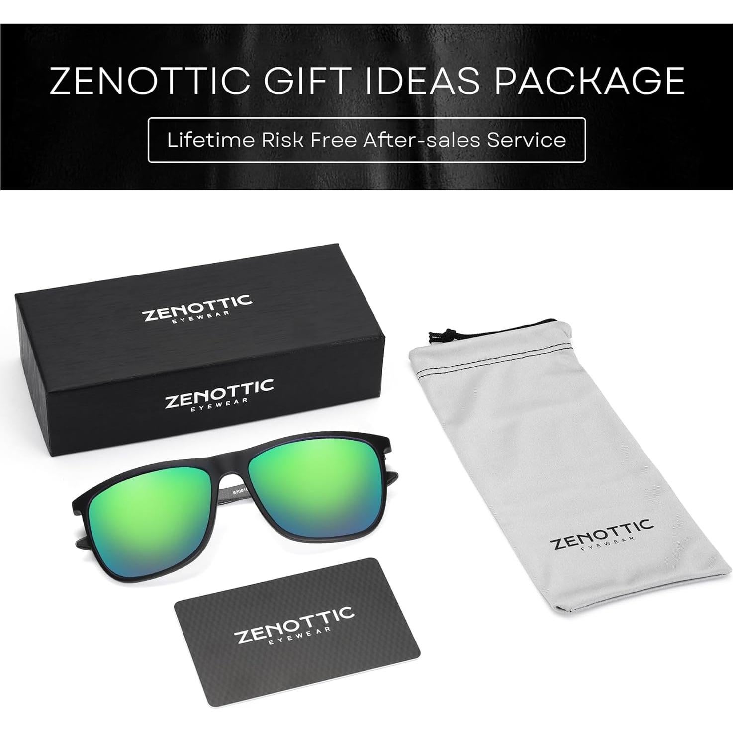 Gafas de sol ZENOTTIC UV400 para hombres, fibra de carbono
