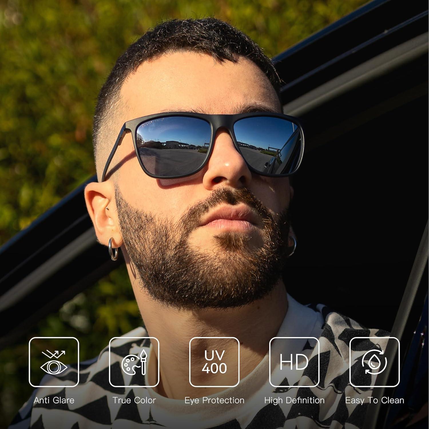 Gafas de sol ZENOTTIC cuadradas polarizadas UV400 para hombres