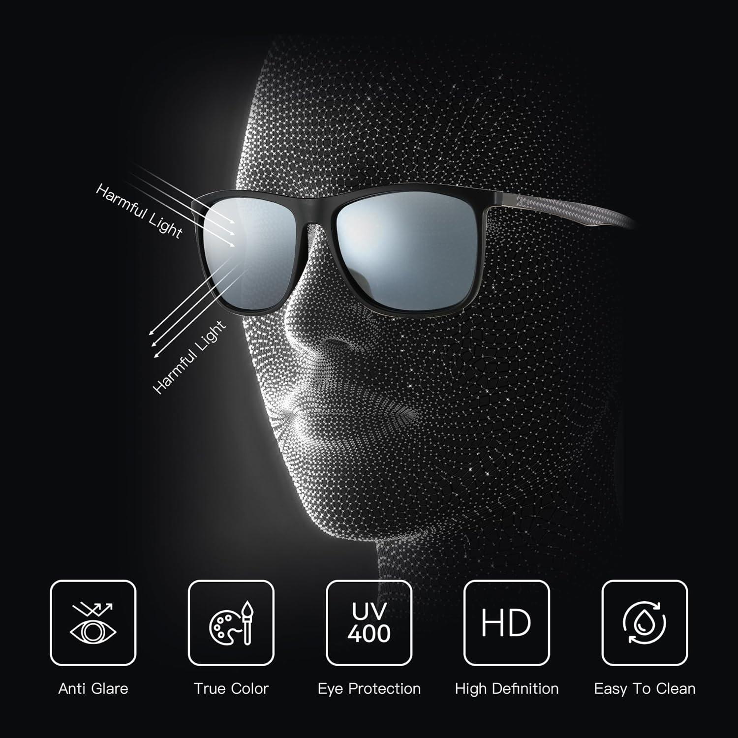 Gafas de sol ZENOTTIC cuadradas polarizadas UV400 para hombres