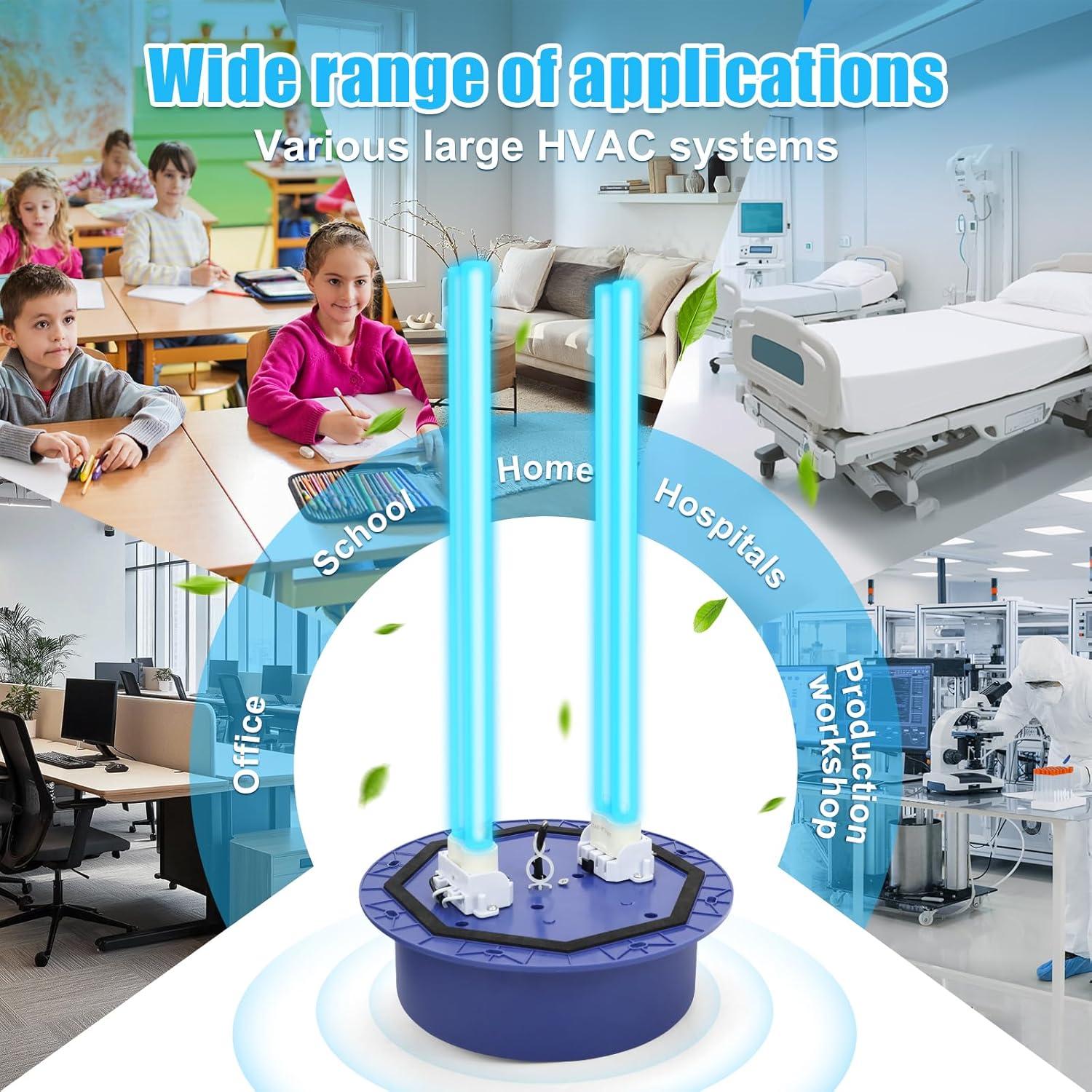 Purificador de Aire UVC Feeligivin 72W con Sensor HVAC 48cm