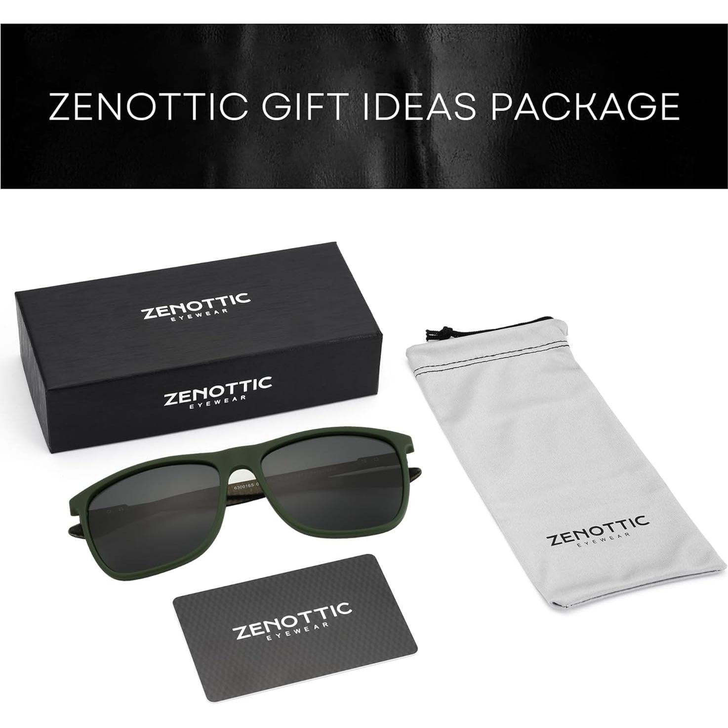 Gafas de sol ZENOTTIC UV400 para hombres, fibra de carbono