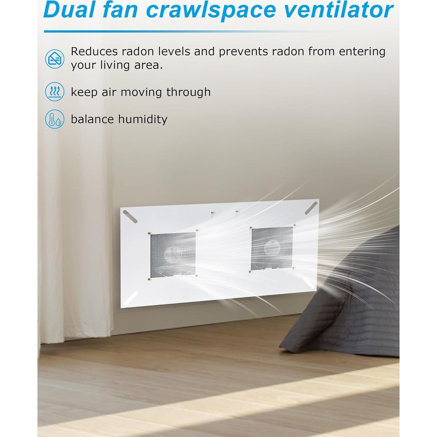 Ventilador de espacio de arrastre Krysolad 220 CFM con termostato