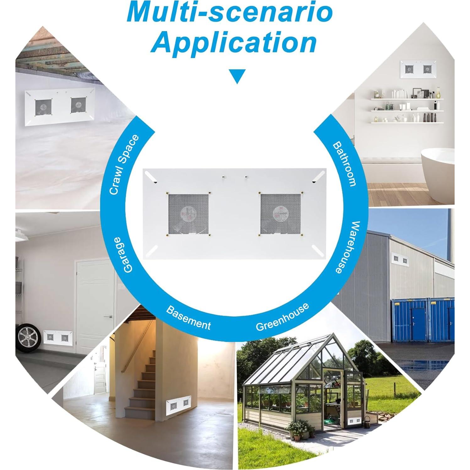 Ventilador de espacio de arrastre Krysolad 220 CFM con termostato