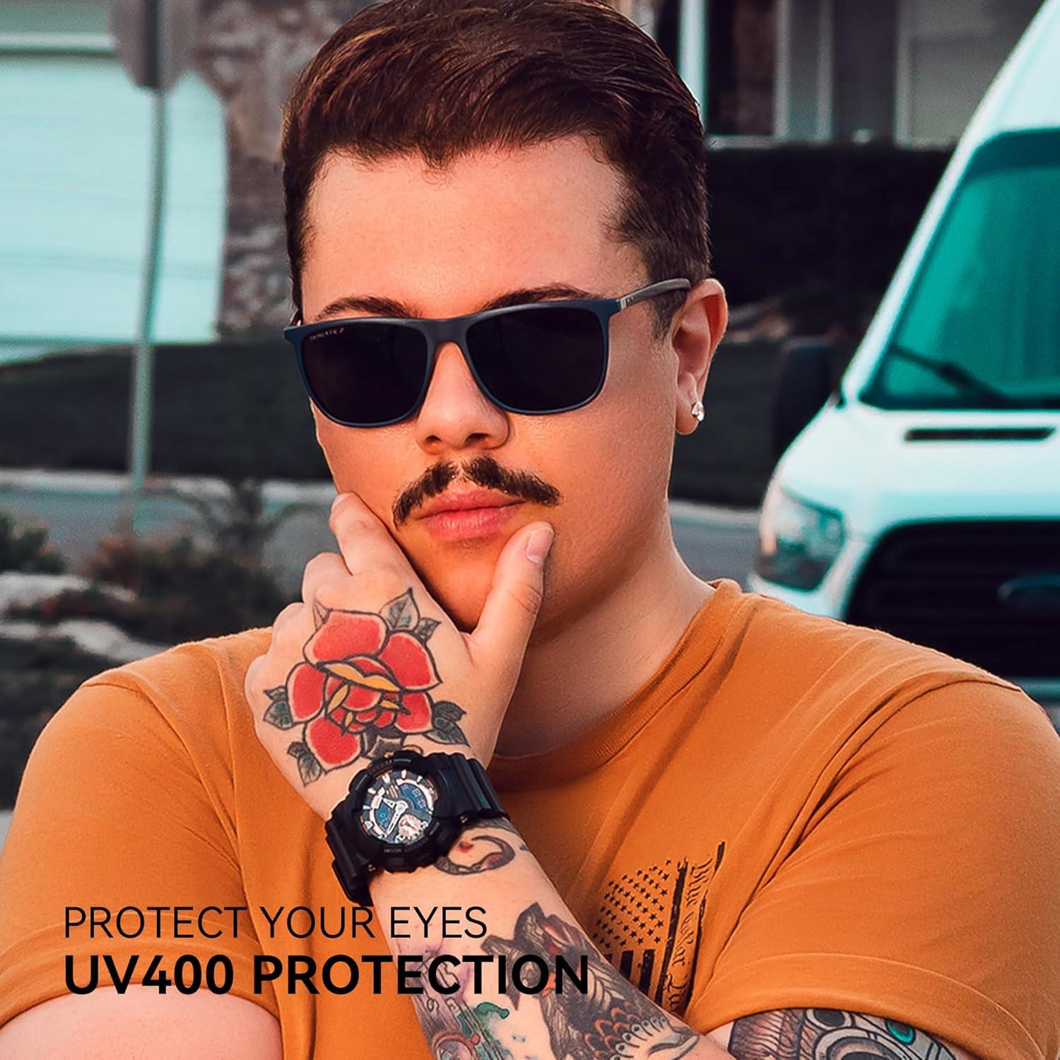 Gafas de sol ZENOTTIC cuadradas UV400 para hombres