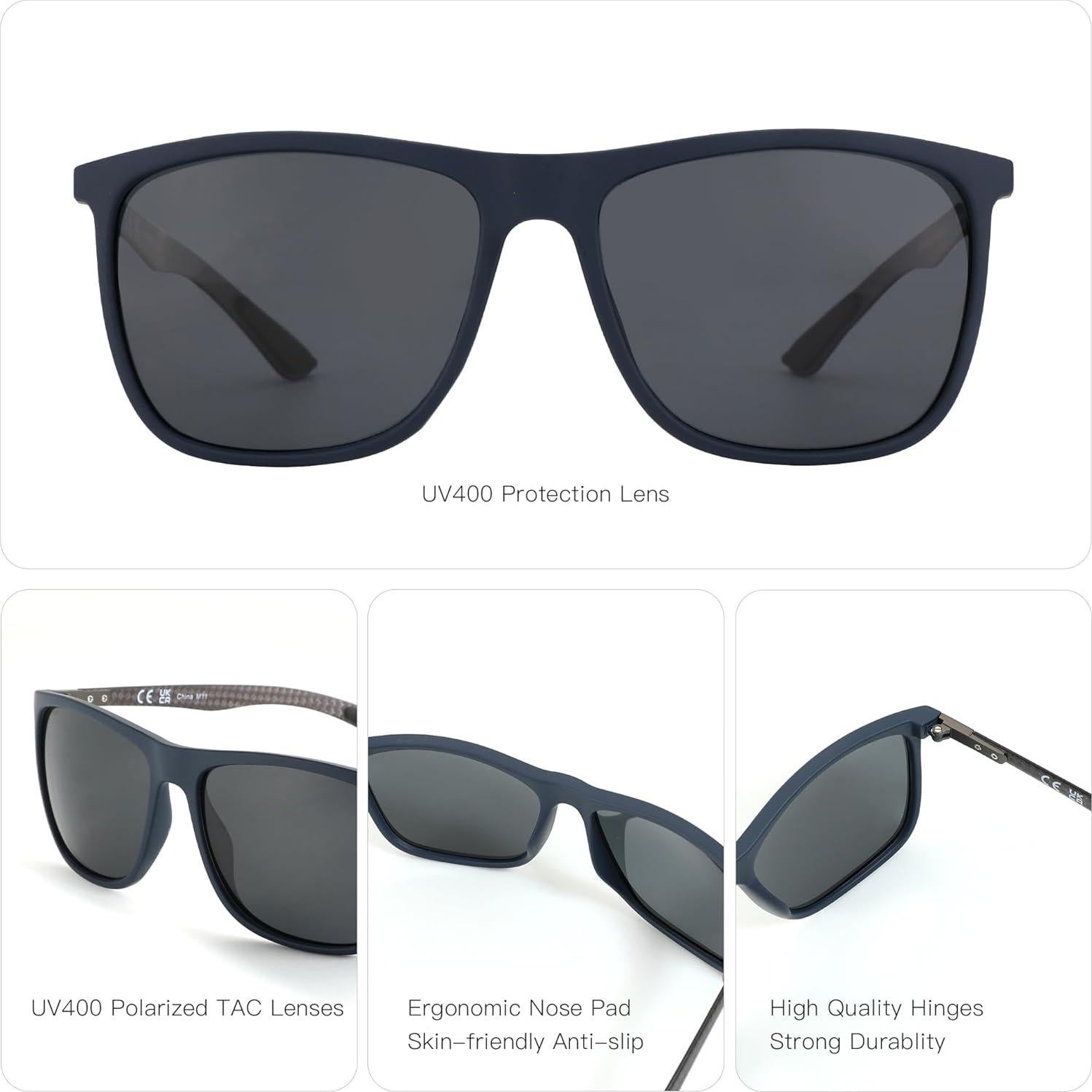 Gafas de sol ZENOTTIC cuadradas UV400 para hombres