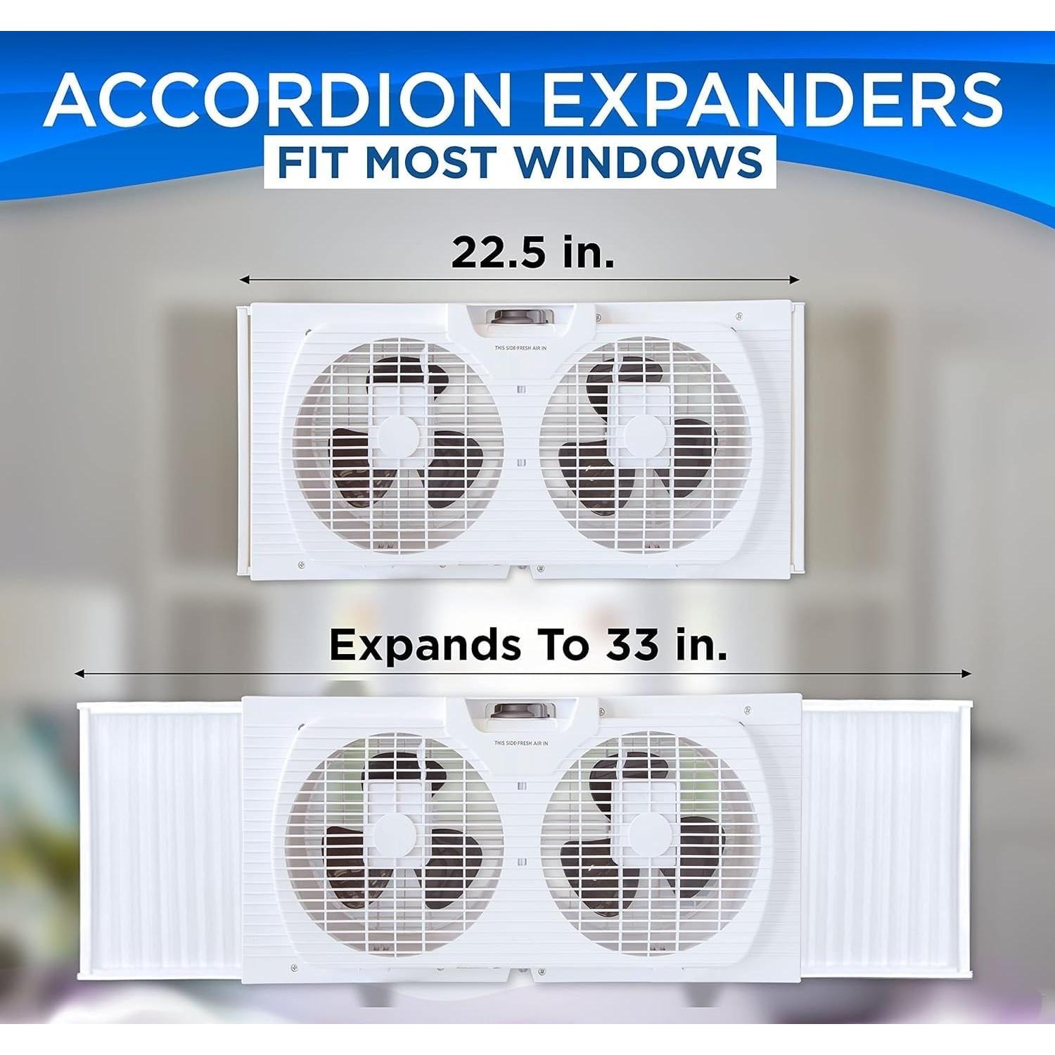 Ventilador de Ventana EZ-CHILL Doble 9" Reversible 2 Velocidades