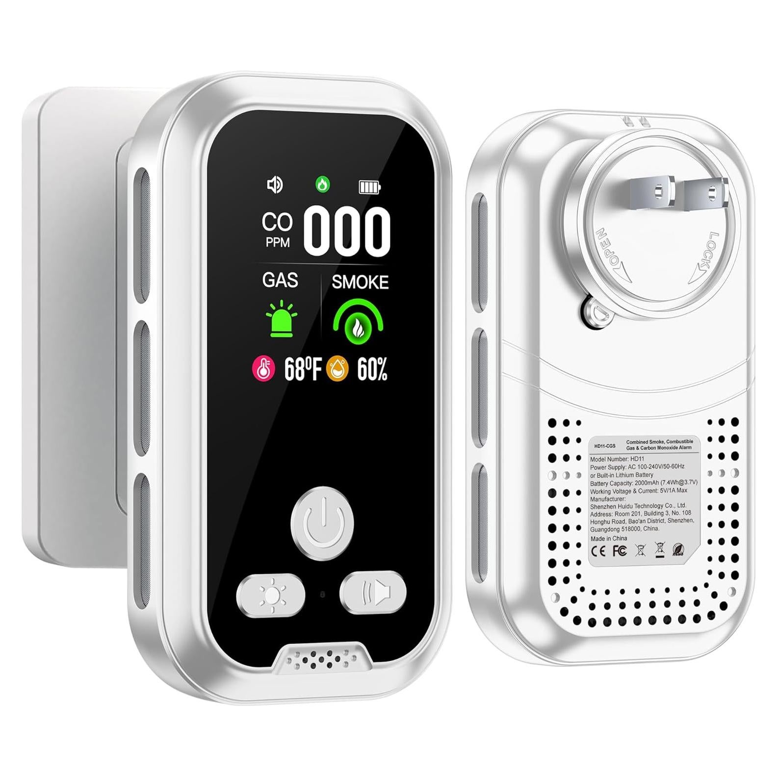 Detector de Humo y Monóxido de Carbono HAKINAKU HD11 5 en 1