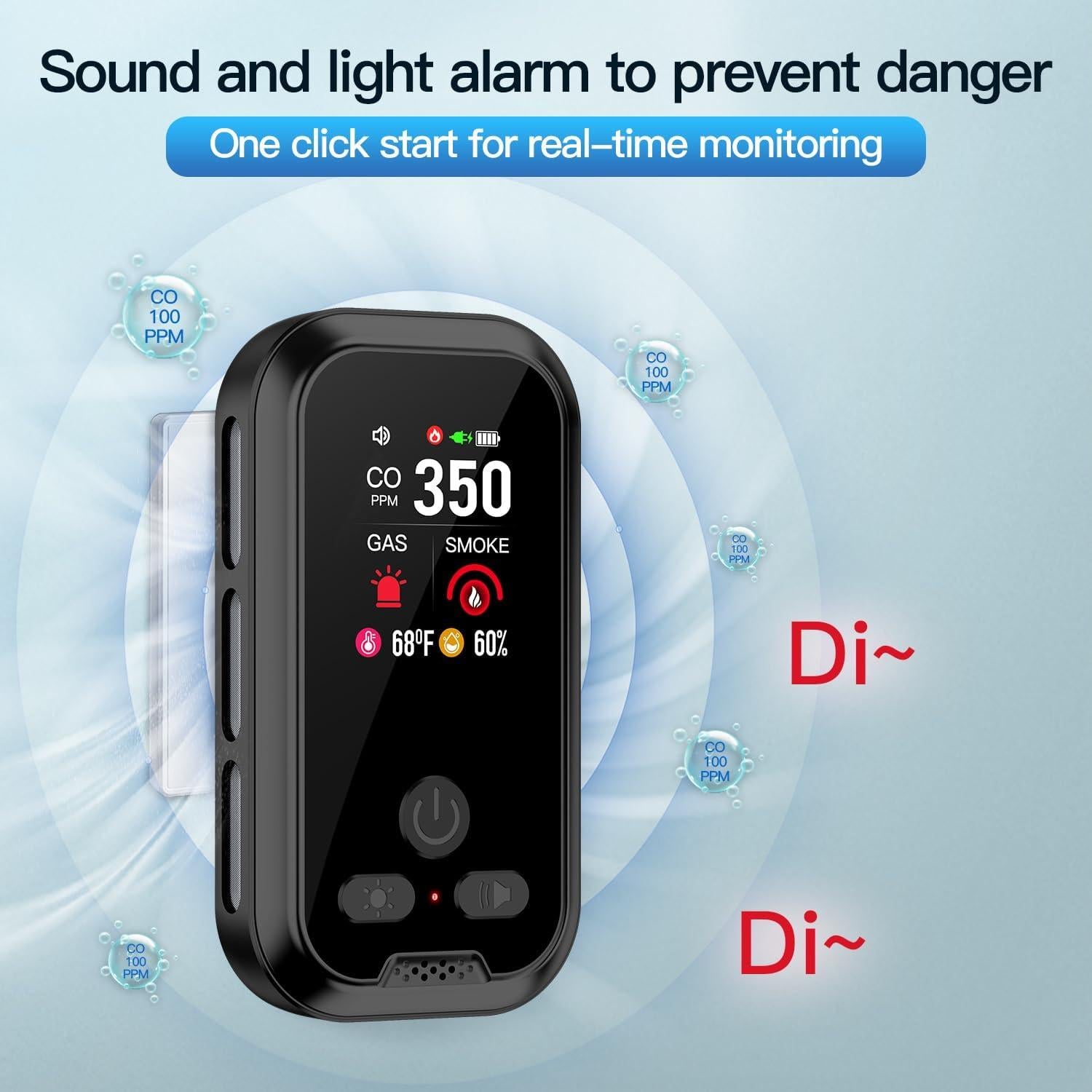 Detector de Humo y Monóxido de Carbono HAKINAKU HD11 5 en 1