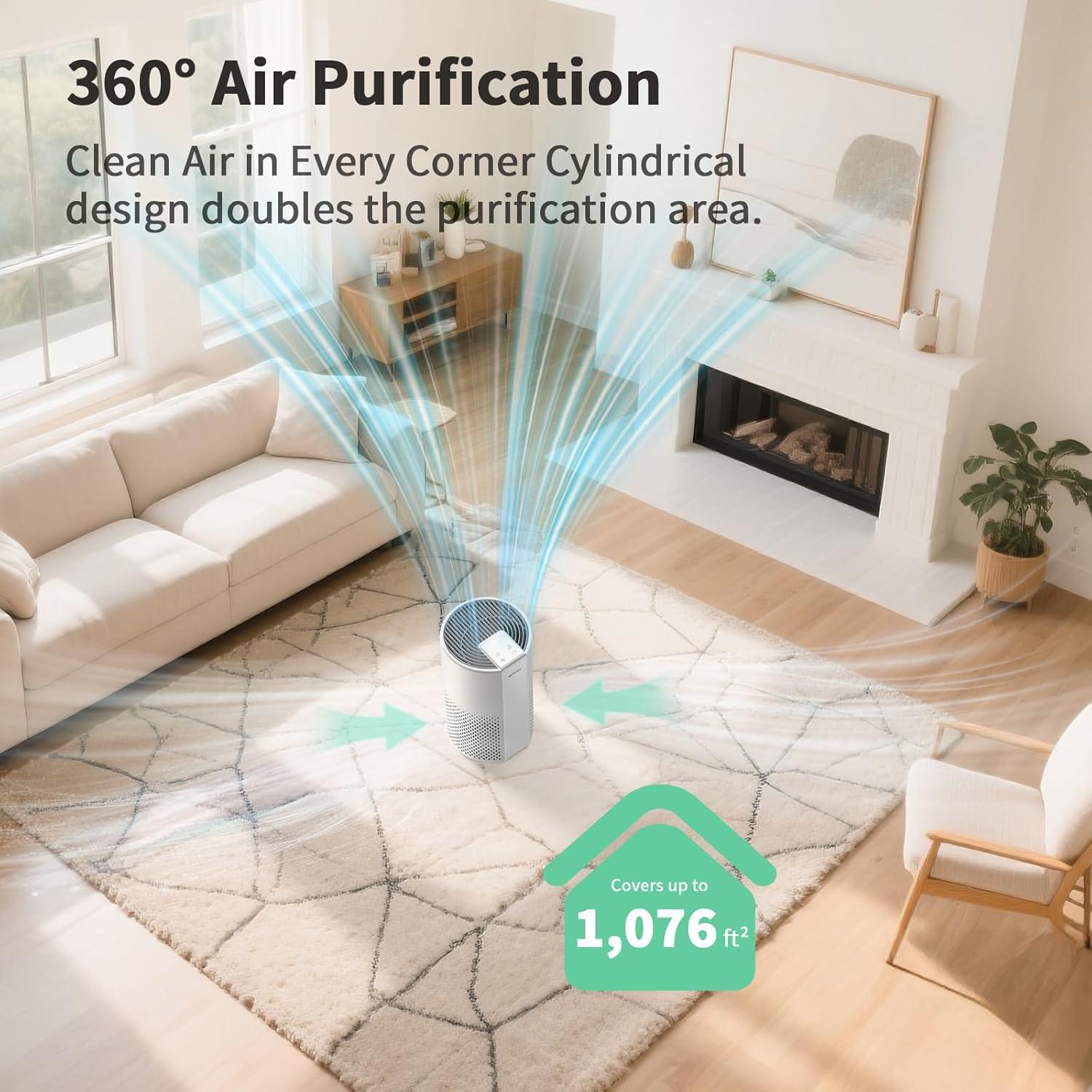 Purificador de Aire Afloia Pluto 4-en-1 para Hogar 100 m²