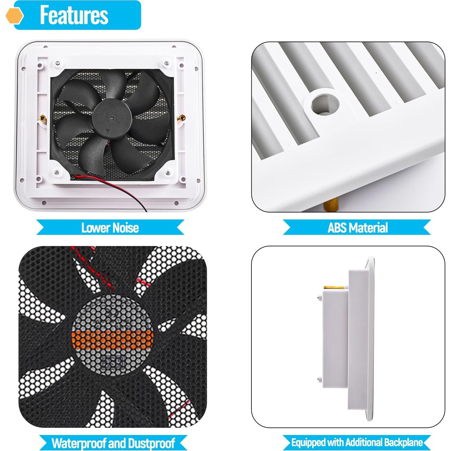 Ventilador Extractor AUTOXBERT 12V 2.4W Silencioso Blanco