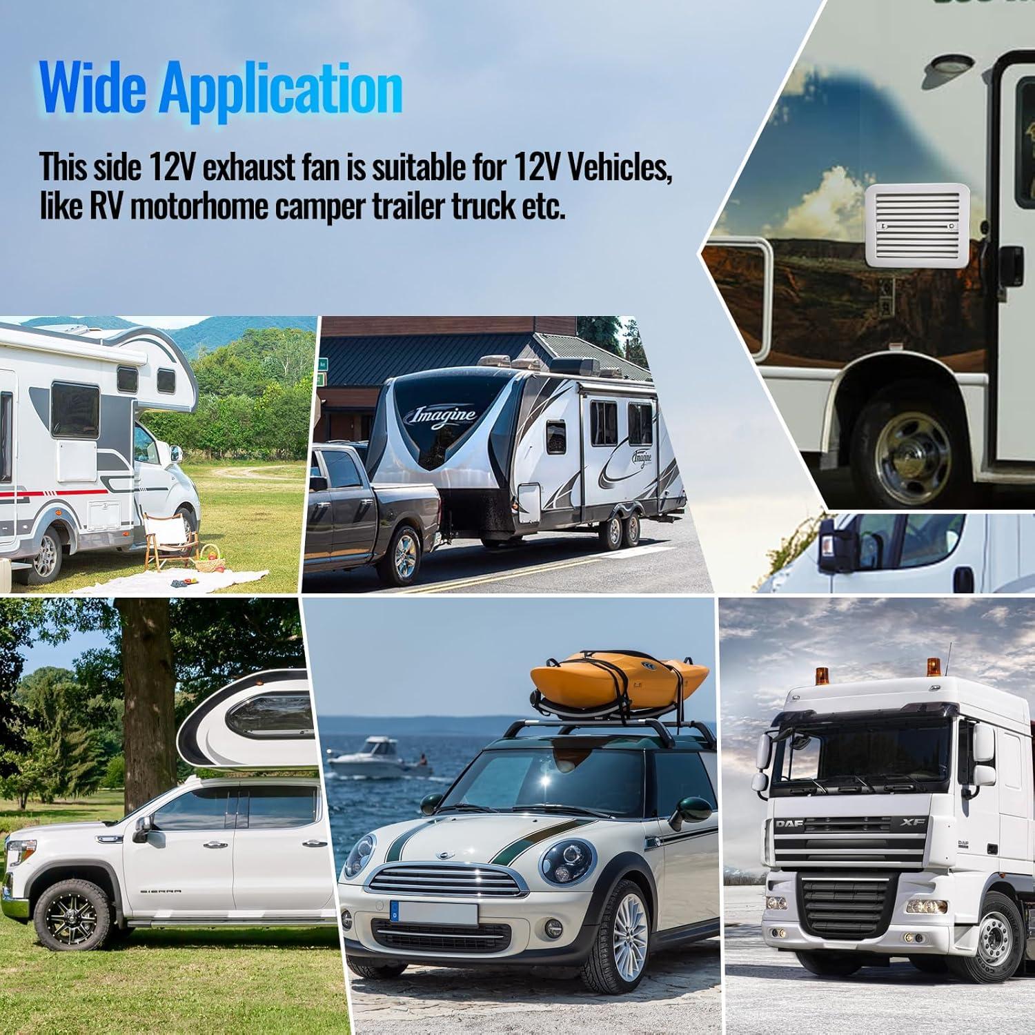 Ventilador Extractor AUTOXBERT 12V 2.4W Silencioso Blanco