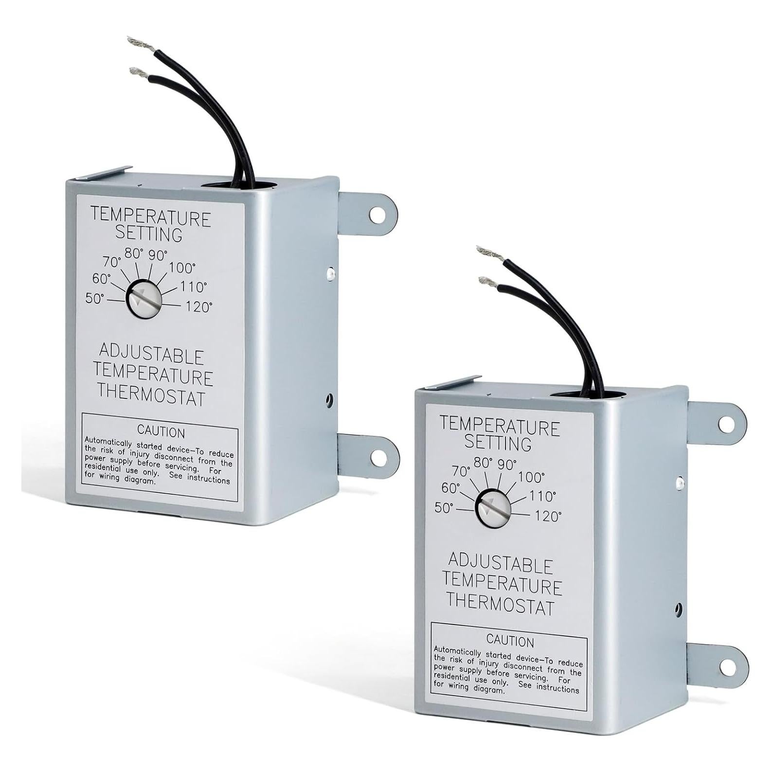 Paquete de 2 Termostatos Aibabcue para Ventiladores de Ático