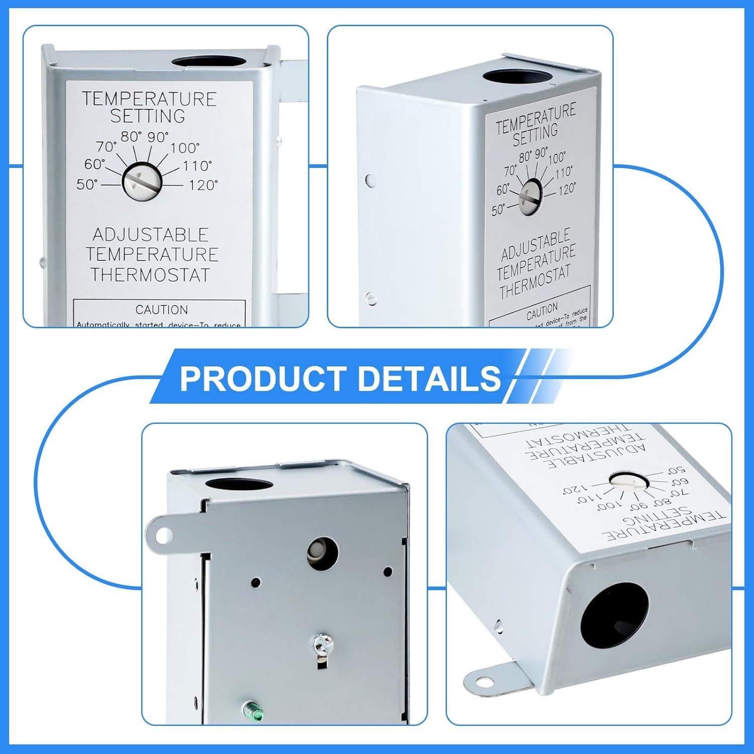 Paquete de 2 Termostatos Aibabcue para Ventiladores de Ático