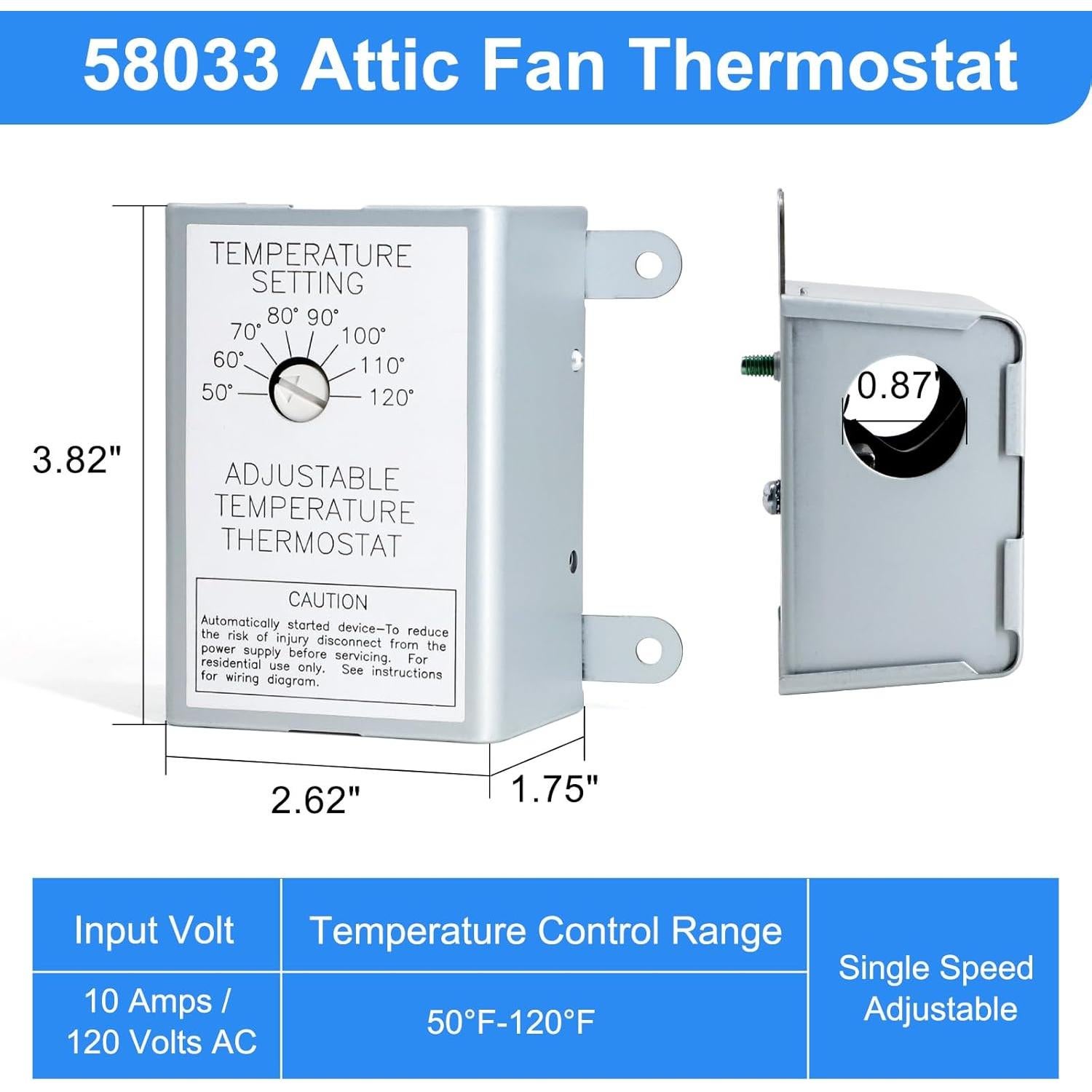 Paquete de 2 Termostatos Aibabcue para Ventiladores de Ático
