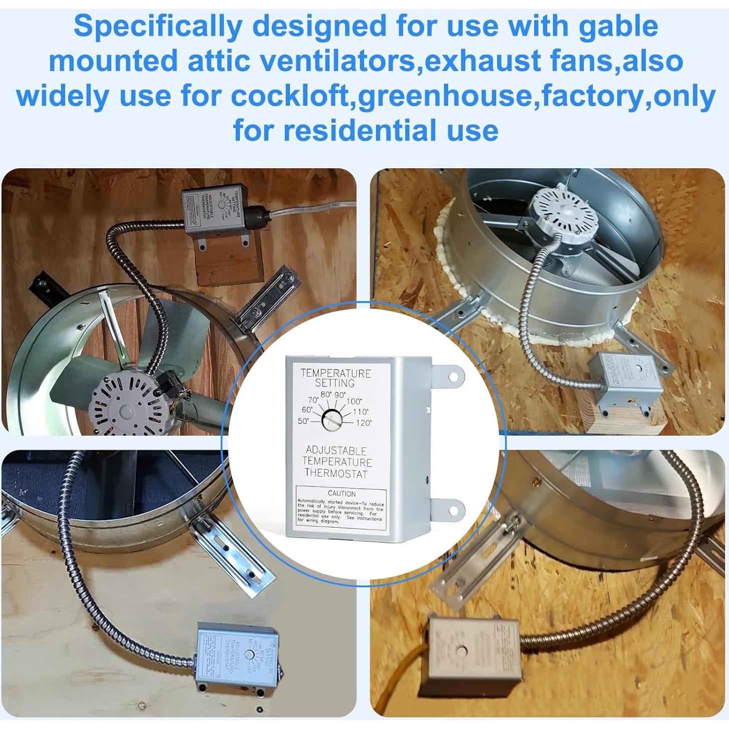 Paquete de 2 Termostatos Aibabcue para Ventiladores de Ático