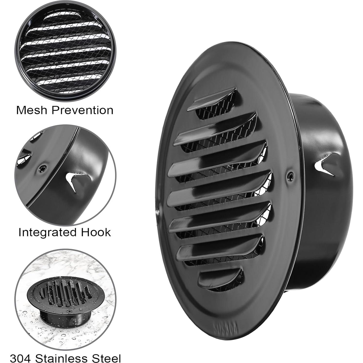 Cubiertas de Ventilación Redondas OGANAZI 4 Pulgadas Acero Inoxidable