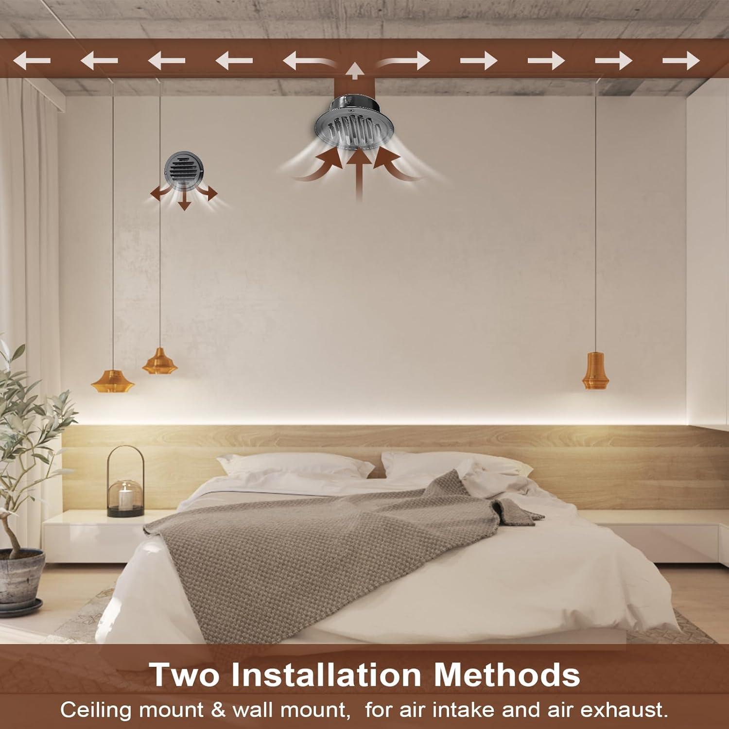 Cubiertas de Ventilación Redondas OGANAZI 4 Pulgadas Acero Inoxidable