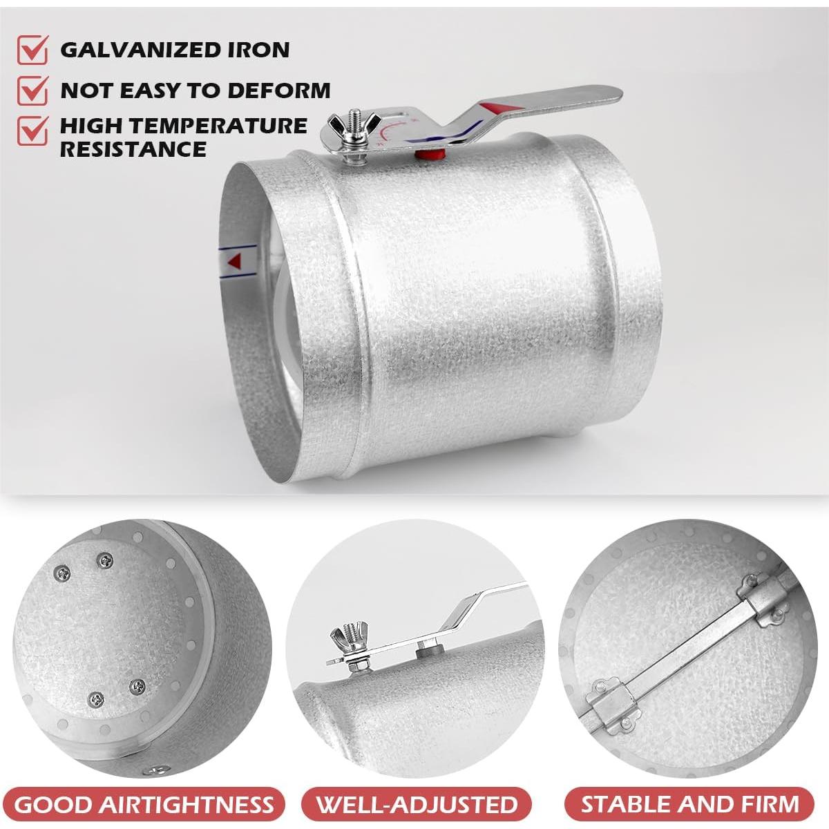 Válvula de Volumen Manual HVAC YOLUFER 15 cm Plata