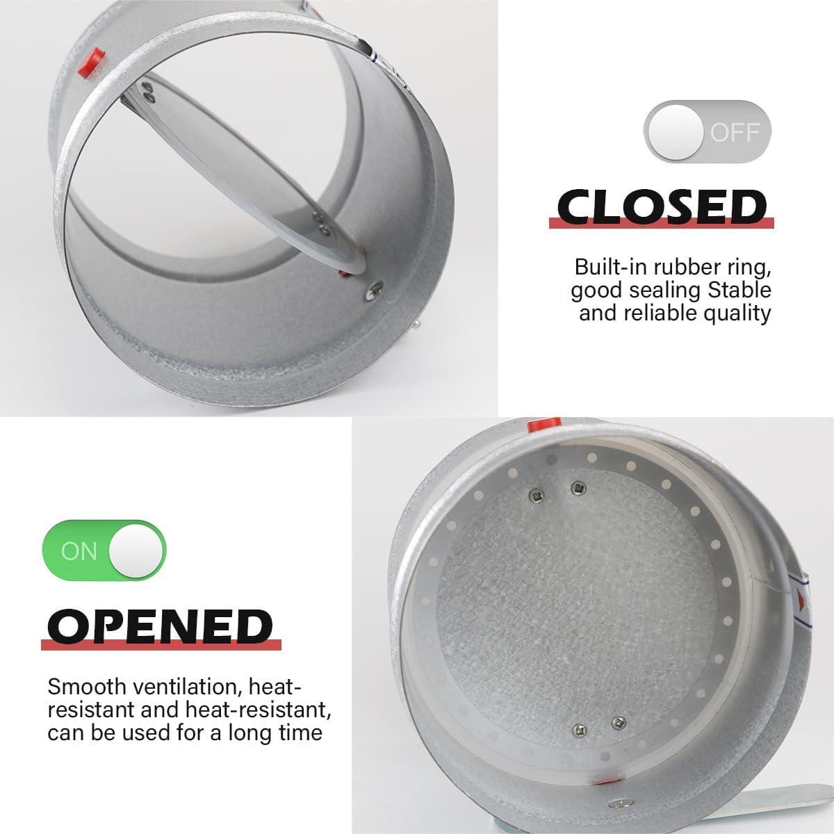 Válvula de Volumen Manual HVAC YOLUFER 15 cm Plata