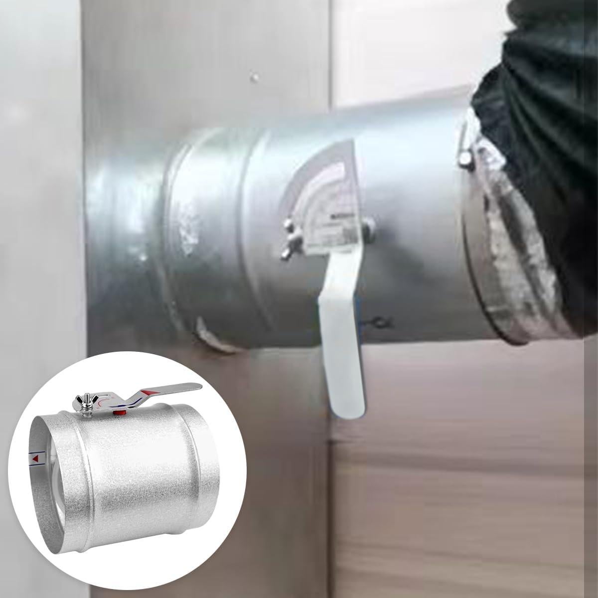 Válvula de Volumen Manual HVAC YOLUFER 15 cm Plata