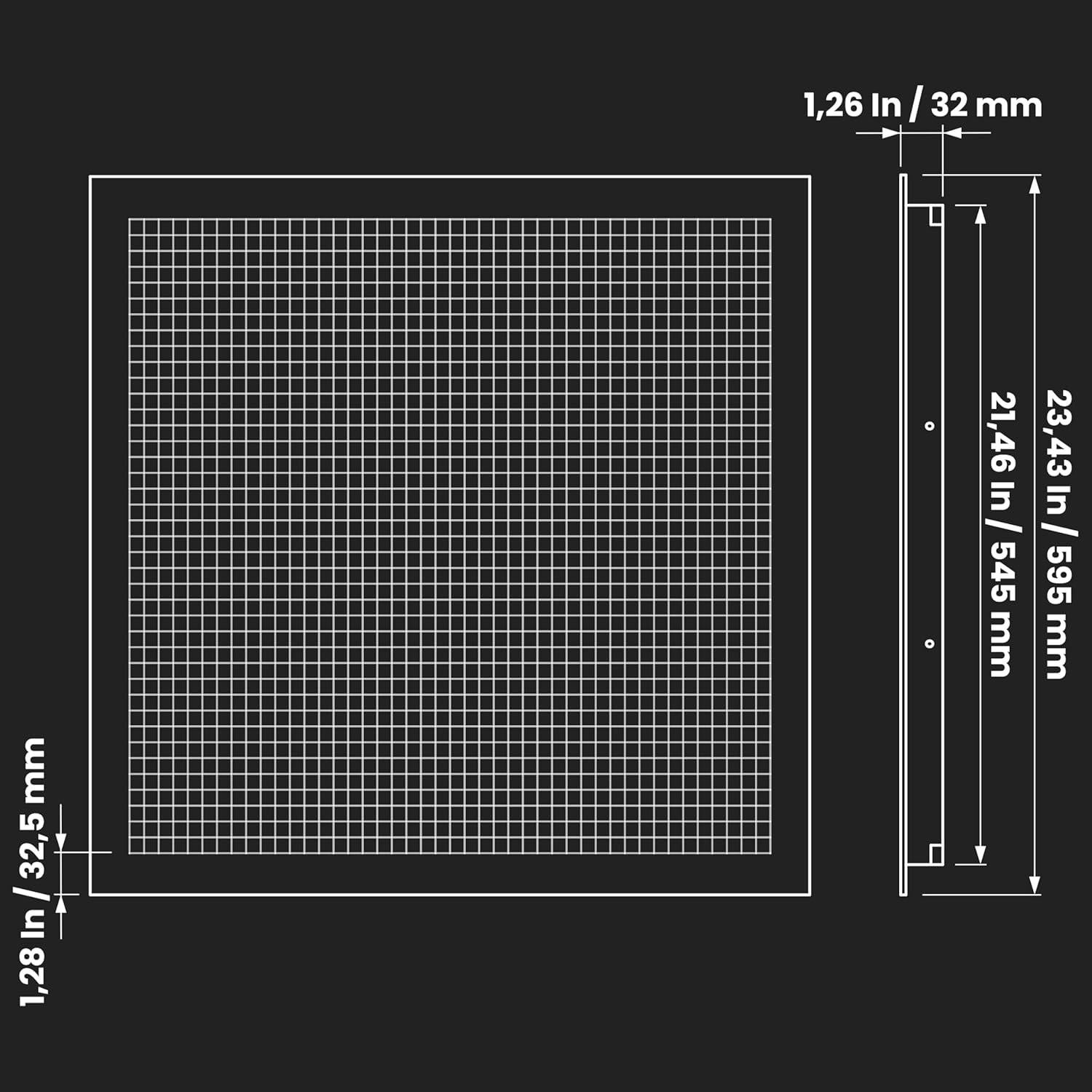Repa Market 21.5" x 21.5" Inch 45 Degree Square Aluminum Cell Screen Diffuser - Supply or Exhaust Ceiling Ventilation System - High Air Flow Perforated Duct Cover for Home, Office, Warehouse 24" x 24"
