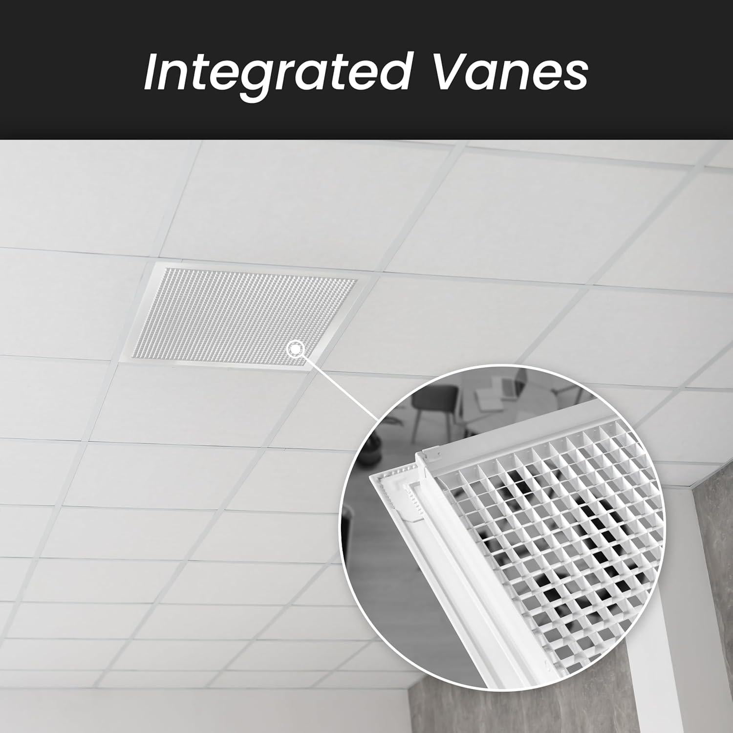 Repa Market 21.5" x 21.5" Inch 45 Degree Square Aluminum Cell Screen Diffuser - Supply or Exhaust Ceiling Ventilation System - High Air Flow Perforated Duct Cover for Home, Office, Warehouse 24" x 24"