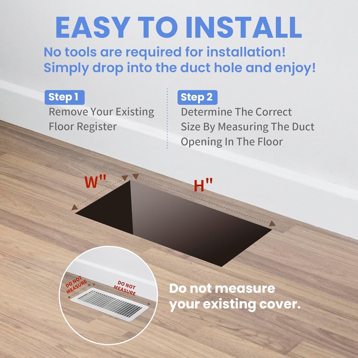 Registro de Piso Howeall 4x10 Pulgadas Níquel Satinado 2PCS