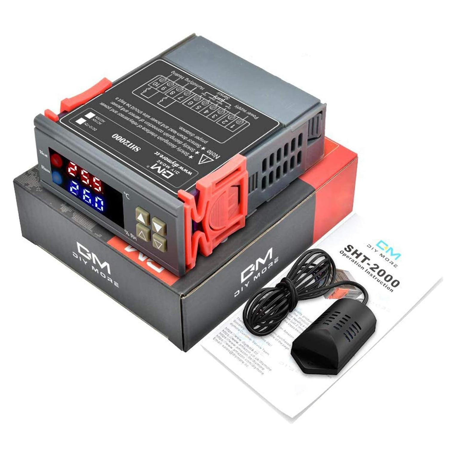 Controlador Digital de Temperatura y Humedad diymore SHT2000 230V