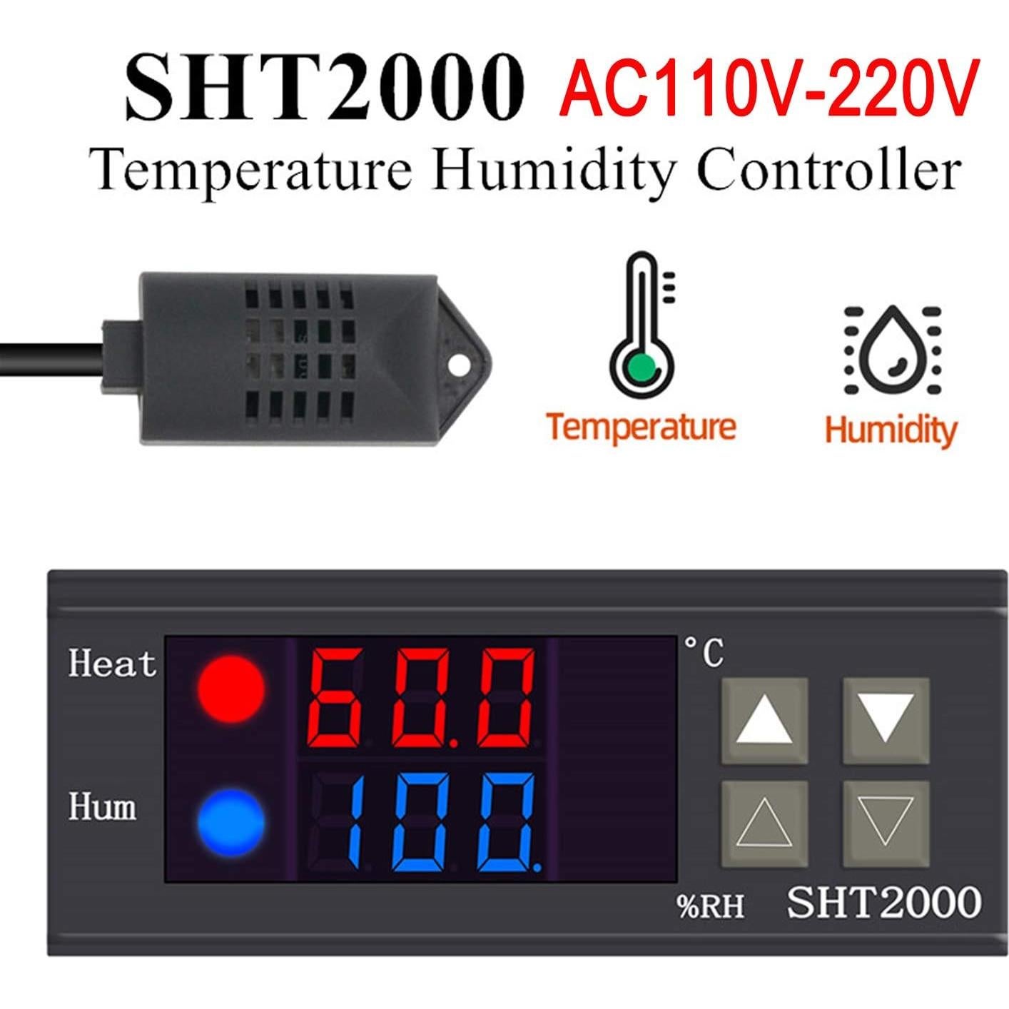 Controlador Digital de Temperatura y Humedad diymore SHT2000 230V