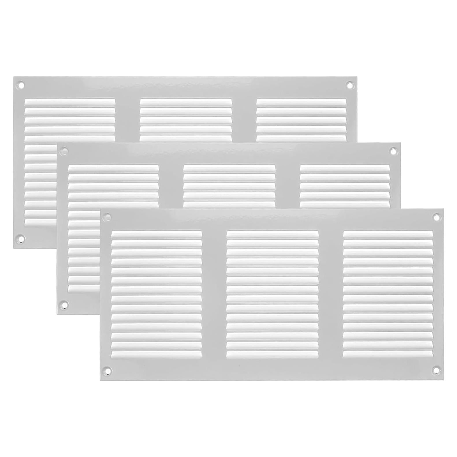 Cubierta de Ventilación Rectangular Metal Blanco 29.97x14.99 cm - Paquete de 3