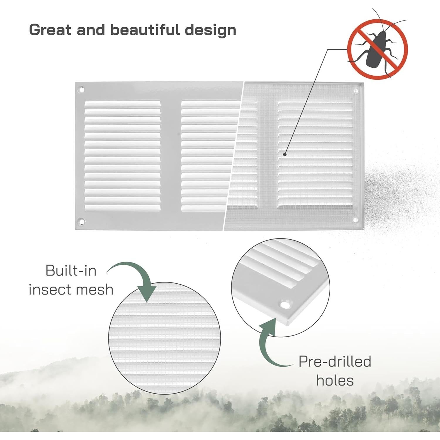 Cubierta de Ventilación Rectangular Metal Blanco 29.97x14.99 cm - Paquete de 3