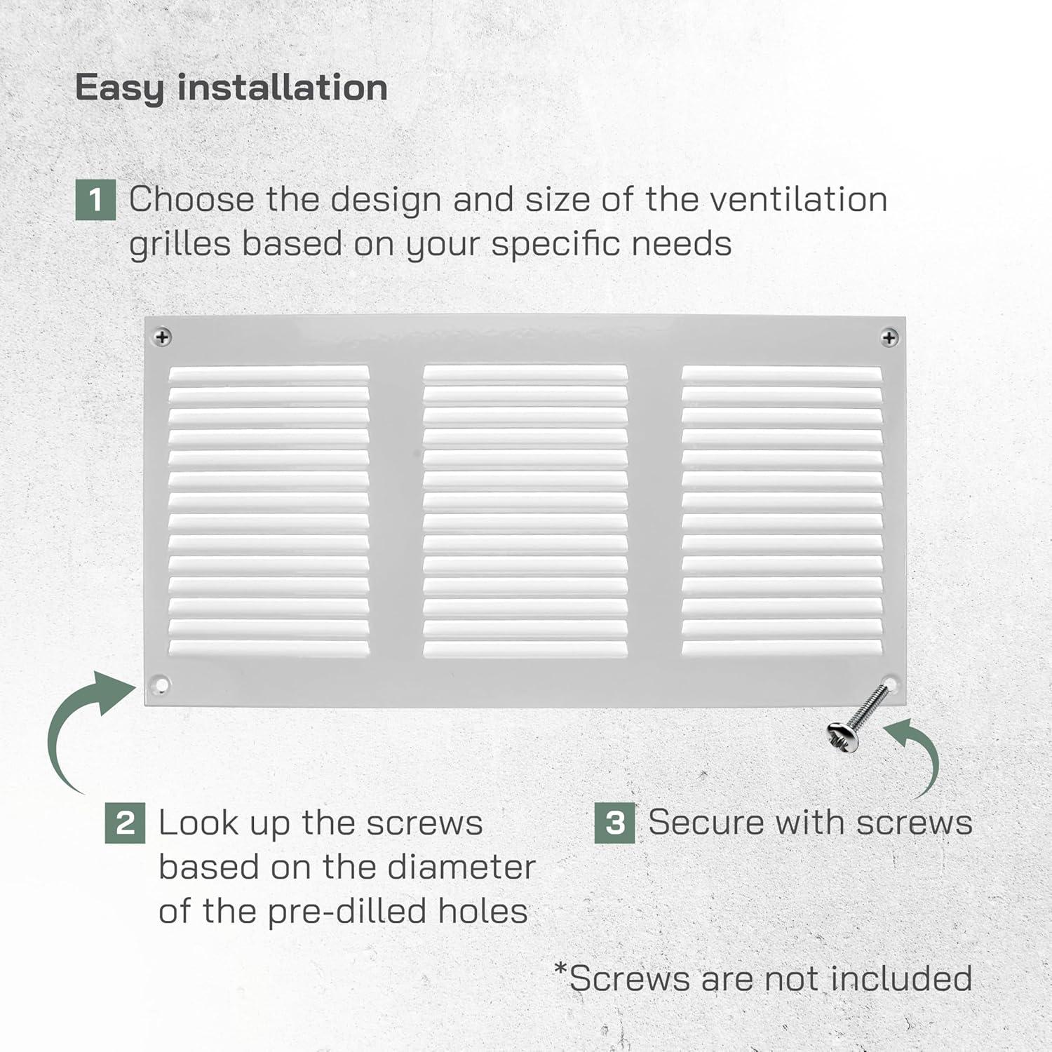 Cubierta de Ventilación Rectangular Metal Blanco 29.97x14.99 cm - Paquete de 3