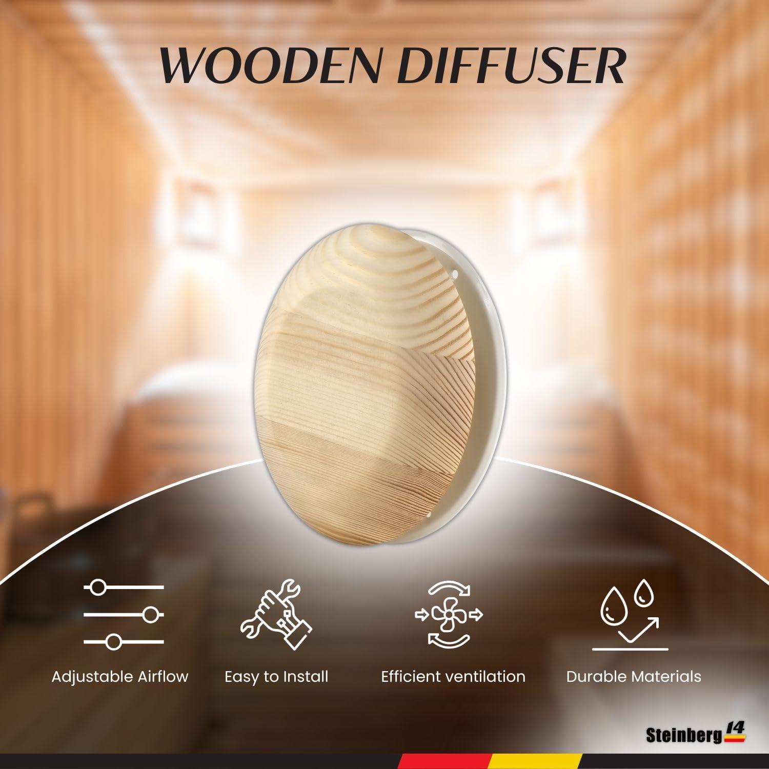 Difusor de Aire de Madera Steinberg14 17 cm para Sauna