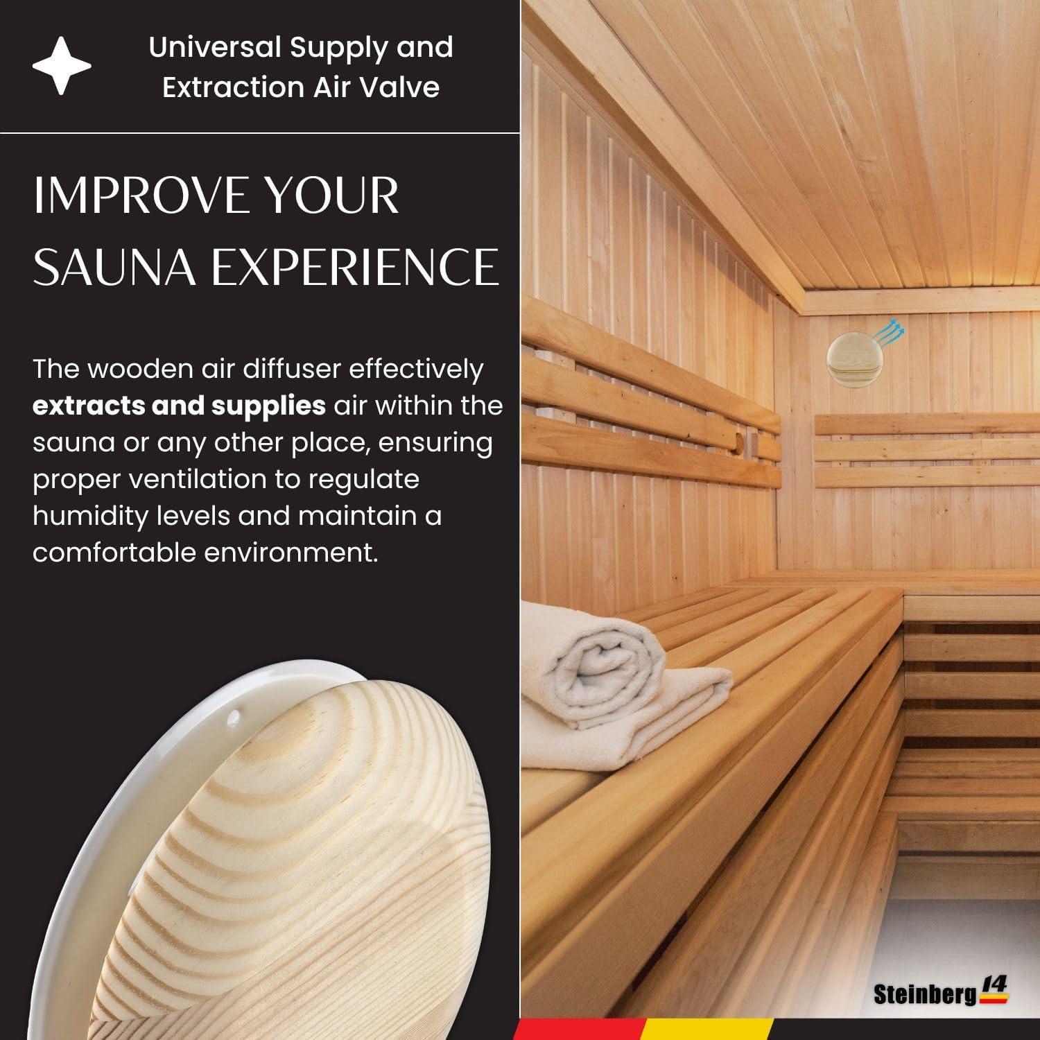 Difusor de Aire de Madera Steinberg14 17 cm para Sauna