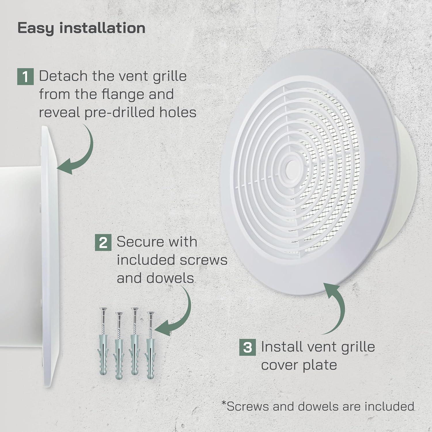 Rejilla de Ventilación Redonda 31.5 cm - Blanco - Plástico