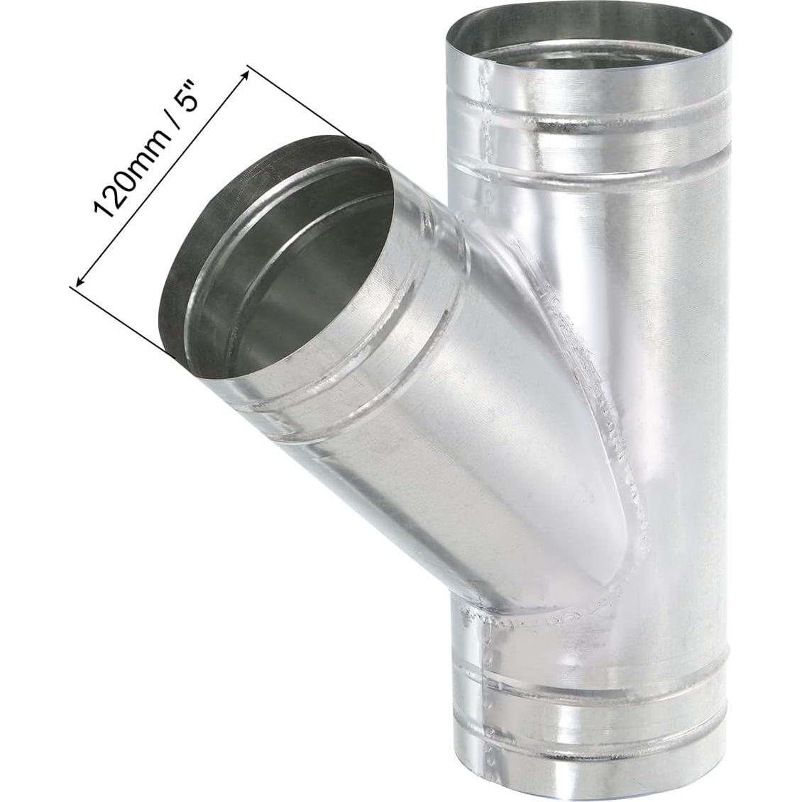 Conector de Ducto en Y 3 Vías PATIKIL 120mm Hierro