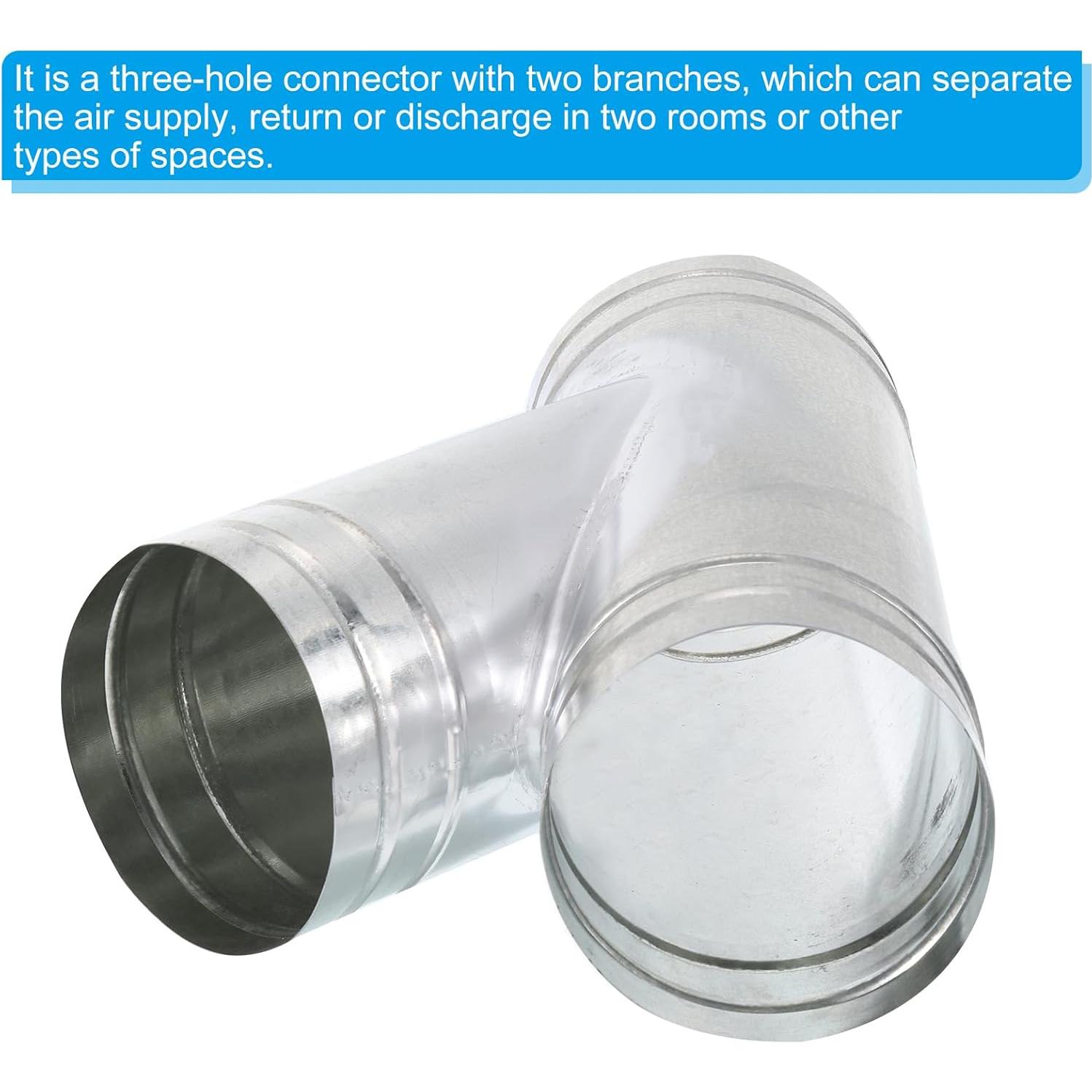 Conector de Ducto en Y 3 Vías PATIKIL 120mm Hierro