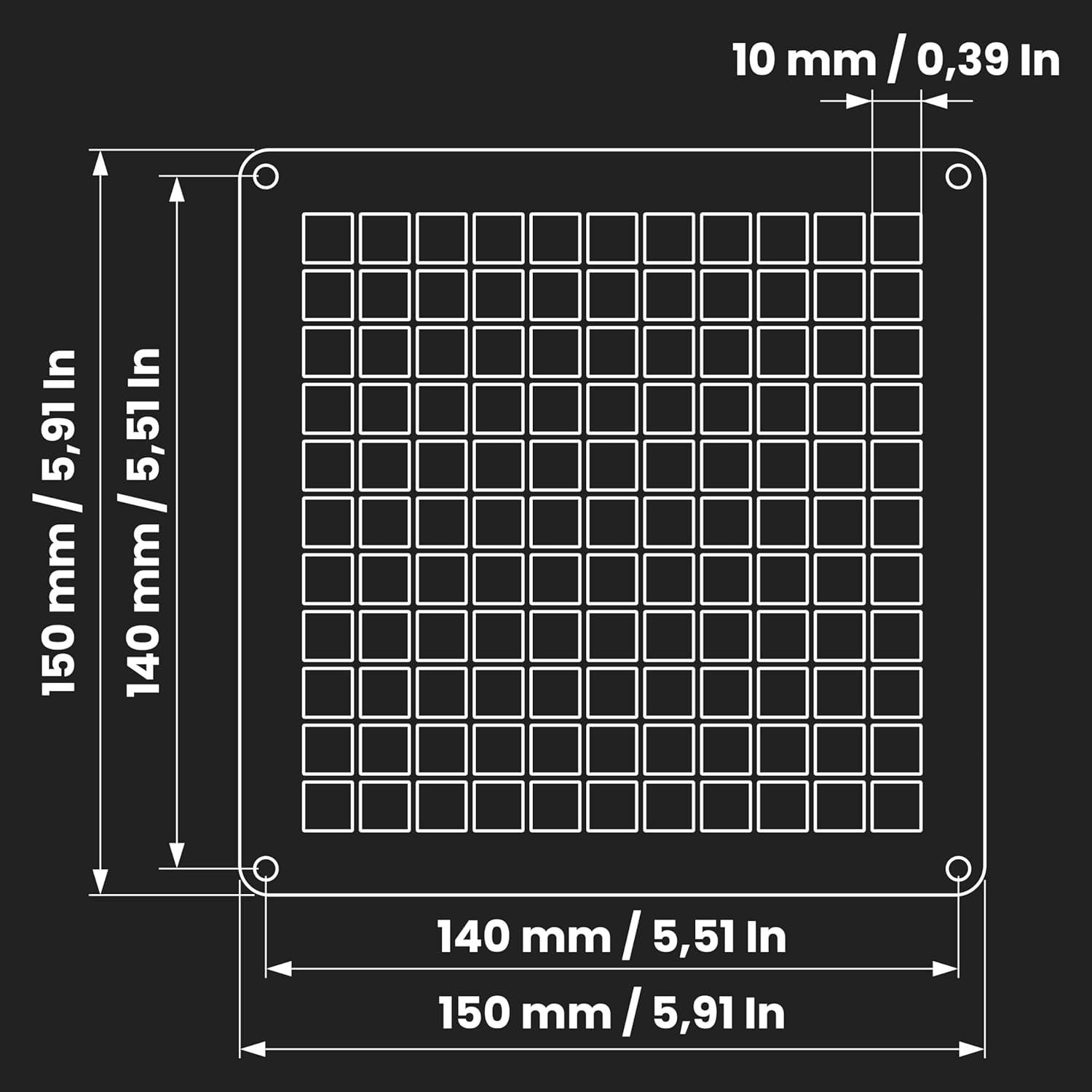 Repa Market 6" x 6" Inch Black Galvanized Steel Rectangular Crawl Space Vent Grid - Inlet Outlet Ventilation Guard - Universal Metal Air Supply Exhaust Protection Mesh - Durable Duct Grille