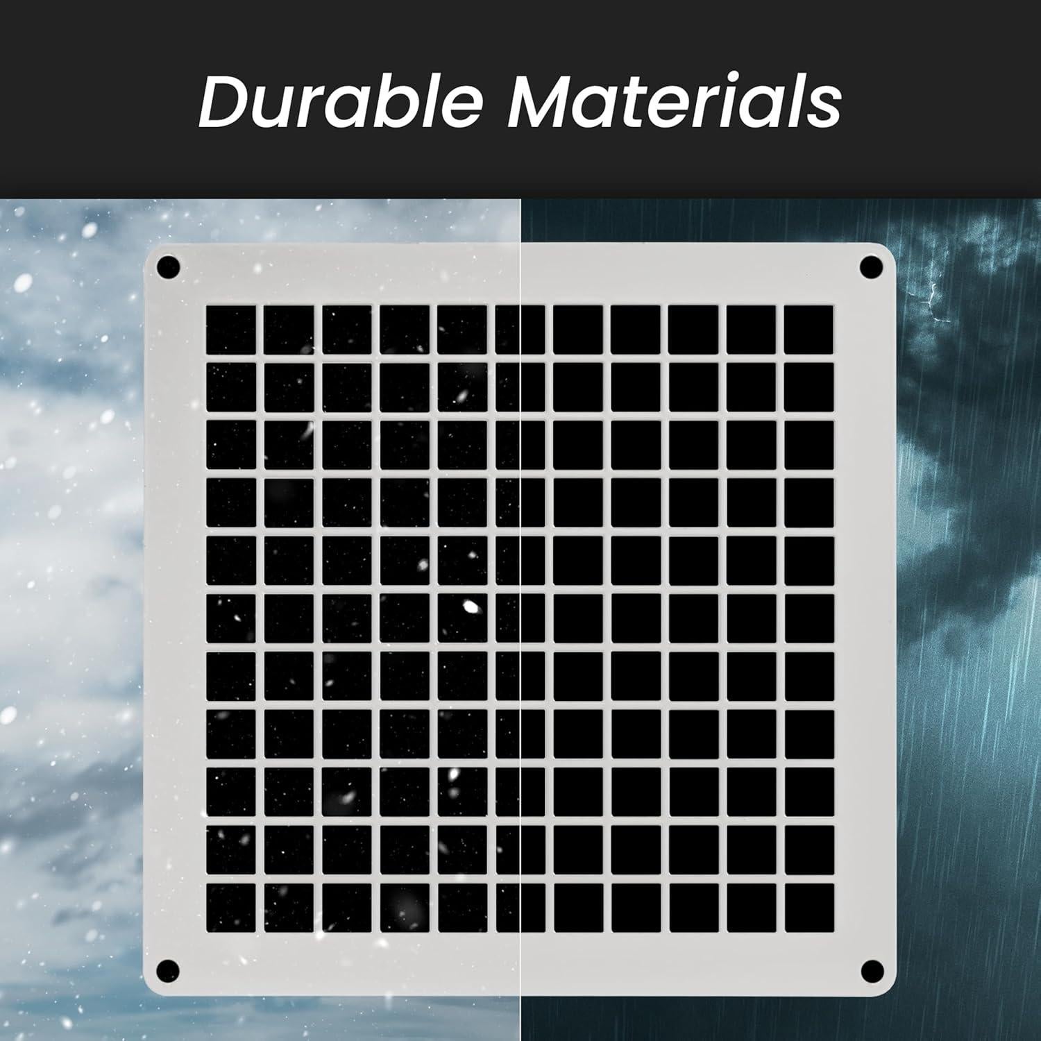 Repa Market 6" x 6" Inch Black Galvanized Steel Rectangular Crawl Space Vent Grid - Inlet Outlet Ventilation Guard - Universal Metal Air Supply Exhaust Protection Mesh - Durable Duct Grille