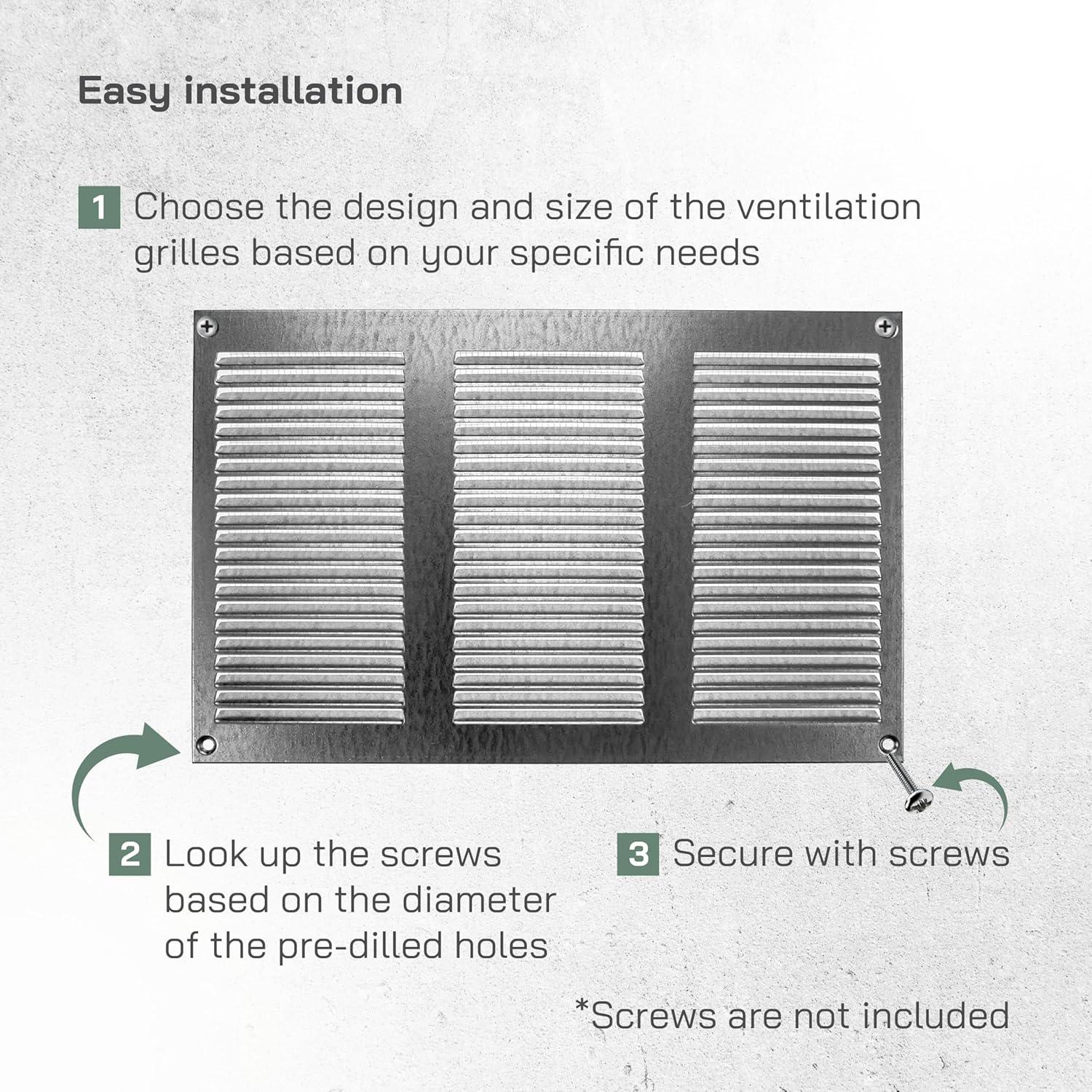Cubierta de Ventilación Metal Galvanizado 30x20 cm - Paquete de 2