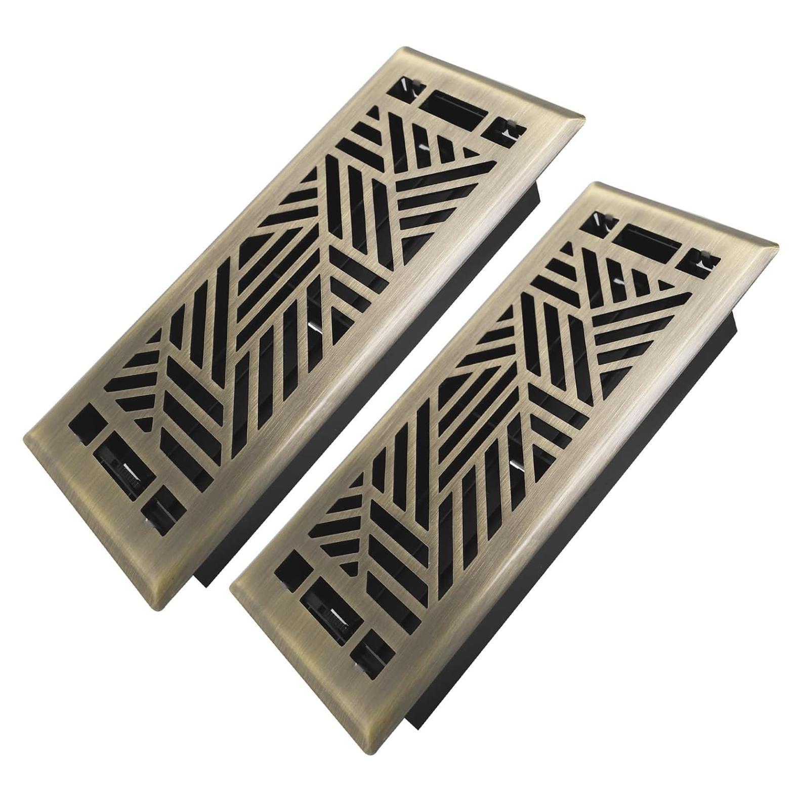 Registro de Piso 4x10" Howeall Latón Antiguo 2 Piezas