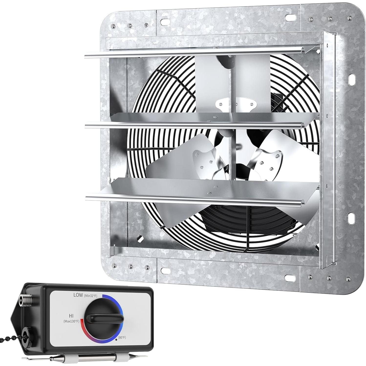 Ventilador de Escape iLiving 35.6 cm con Termostato y 3 Velocidades