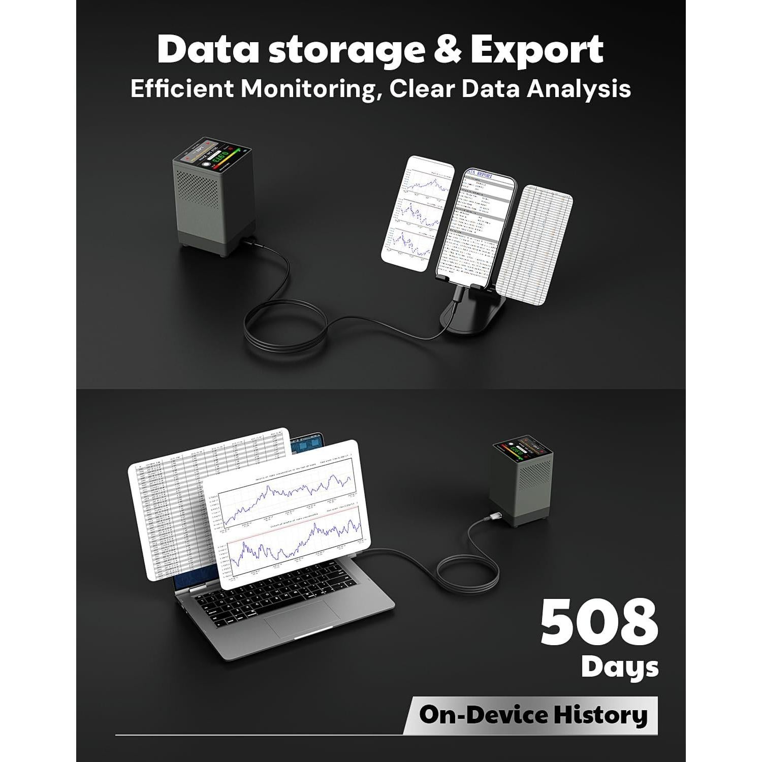 Detector de Radón HOUND-2033 AEGTEST Pantalla Táctil 8.64 cm