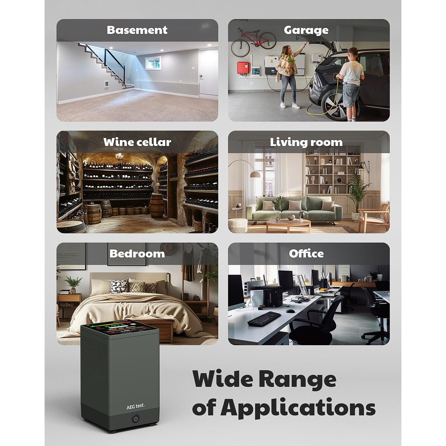 Detector de Radón HOUND-2033 AEGTEST Pantalla Táctil 8.64 cm